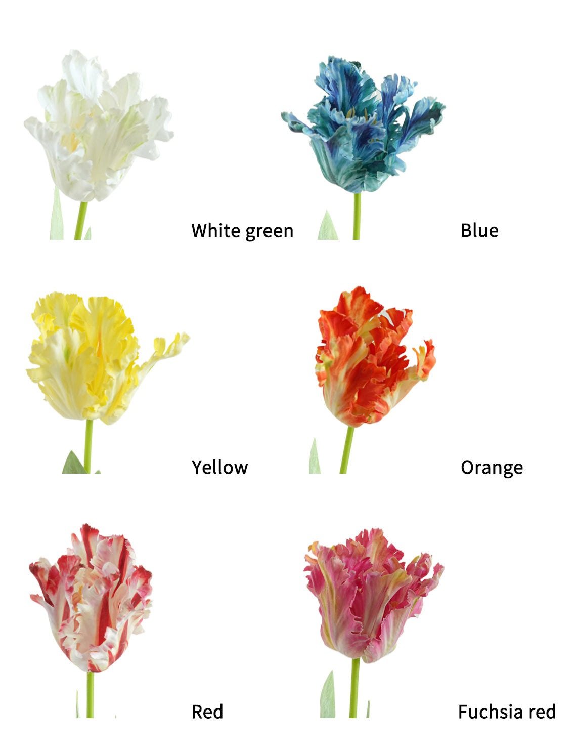 Highly customized artificial Parrot Tulip flowers-27.1"