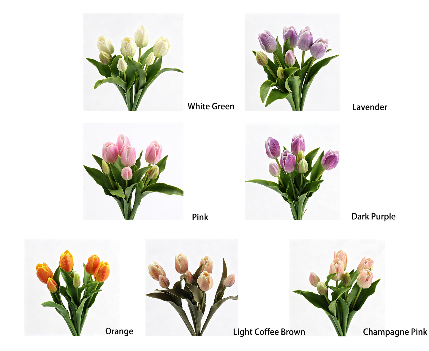 Natural Real‑Touch Tulip Bouquet‑15"