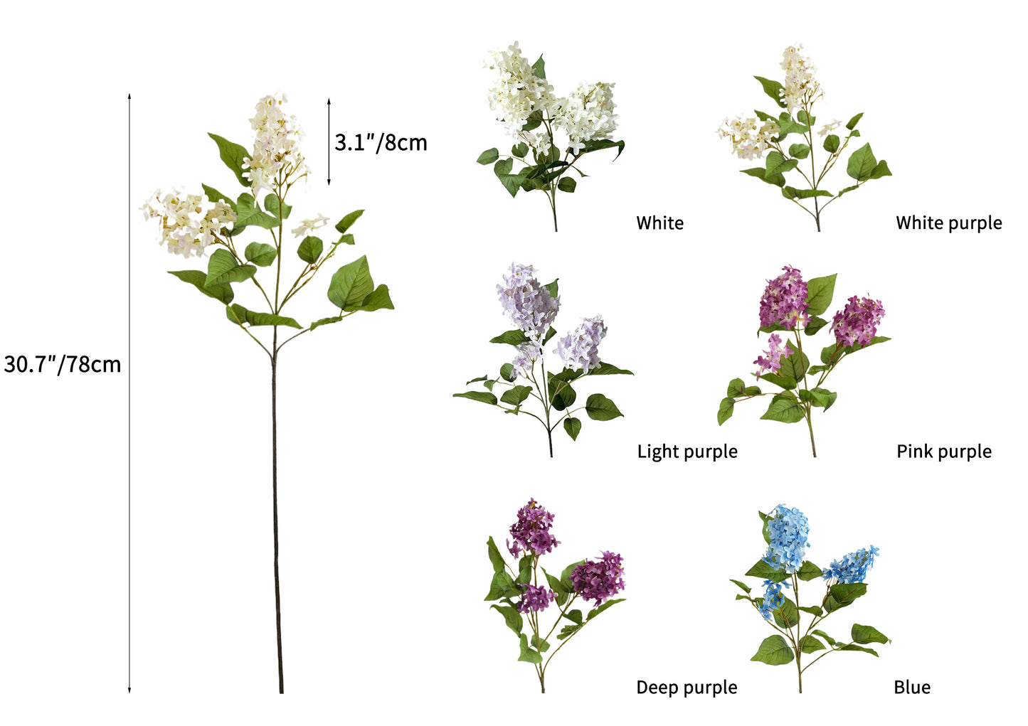 Exquisite Artificial Lilac Flowers -30.7"