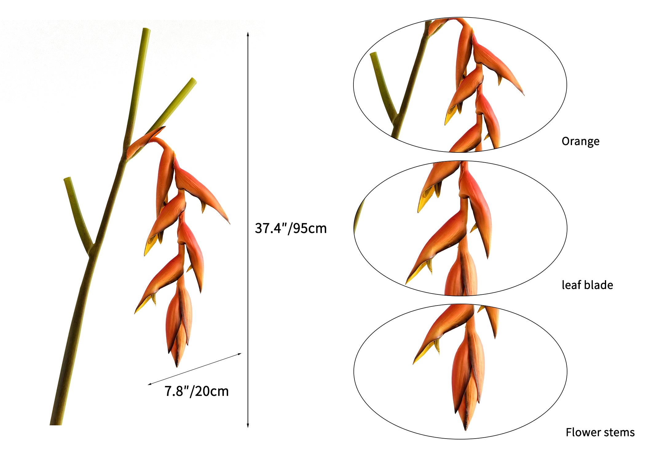 High-end Customized Artificial Hanging Birds of Paradise Flowers - 37.4"