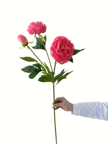 A bunch of artificial peony flowers with 3 blooms-29.5 "
