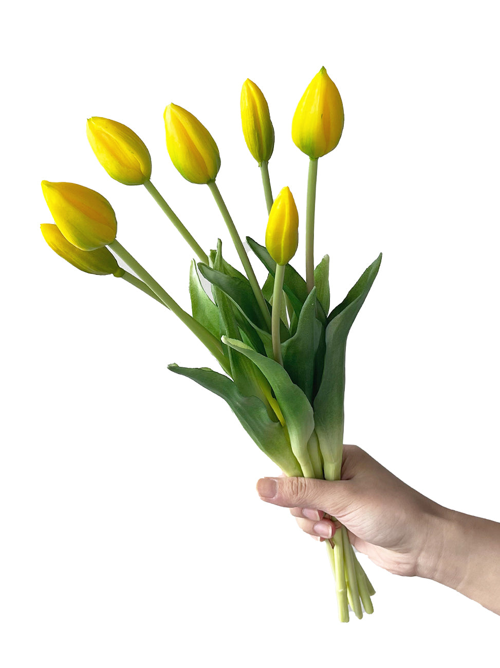 A bunch of artificial tulip flowers with 7 blooms -17.7 "