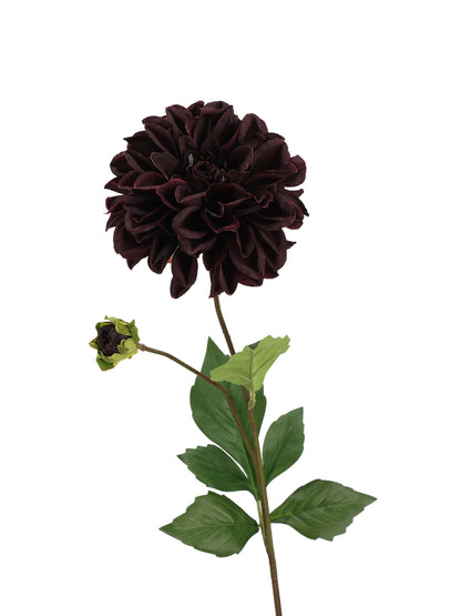 Faux Dahlia Spray With Buds - 22.8"