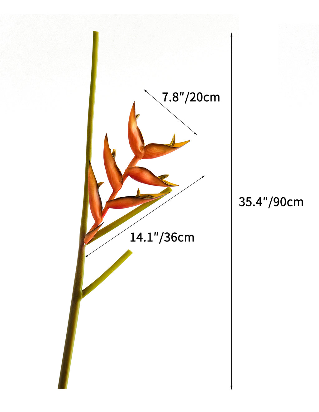 High - end artificial orange heliconias - 35.4"