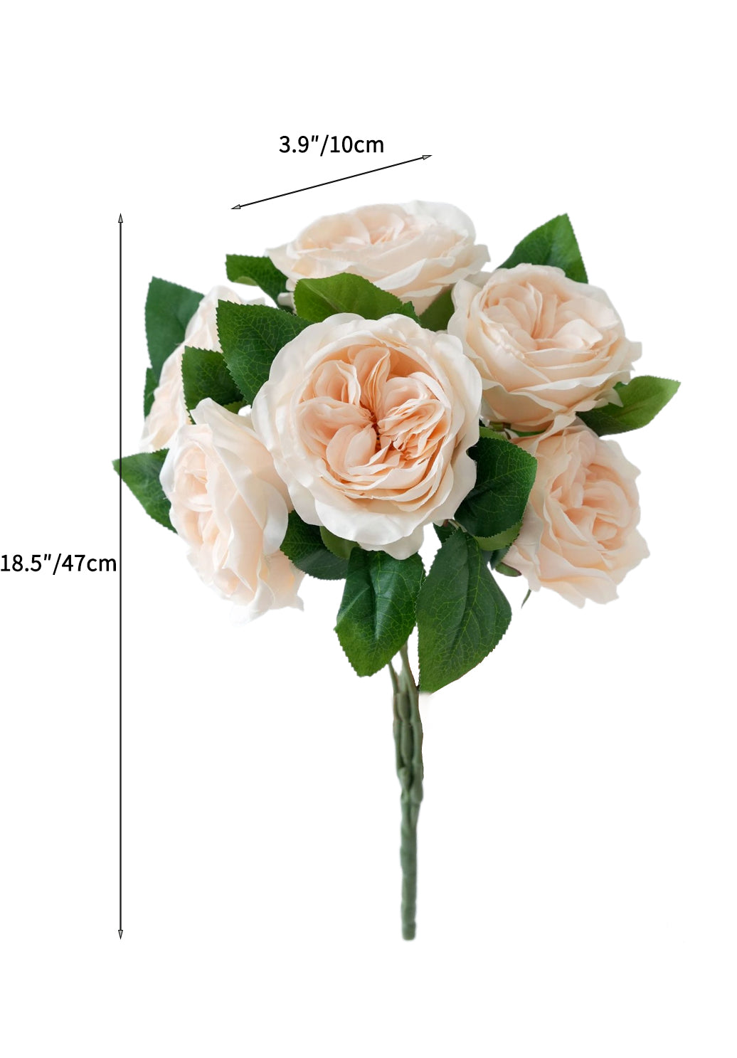 Artificial flower bouquet of Austin roses -18.5"