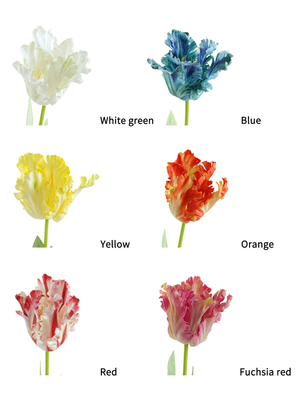 Highly customized artificial Parrot Tulip flowers-27.1"