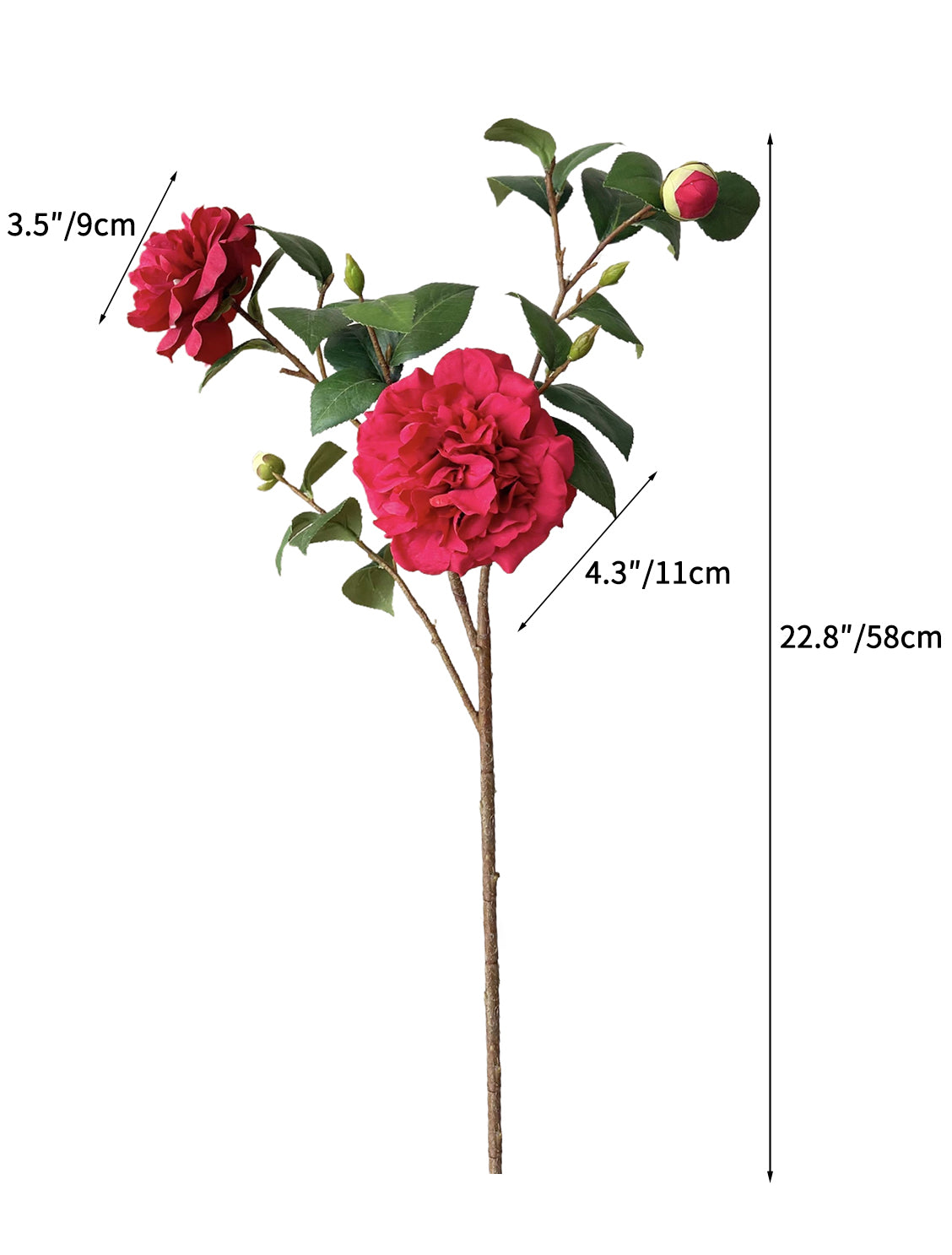 Faux Camellia Flowers -22.8"