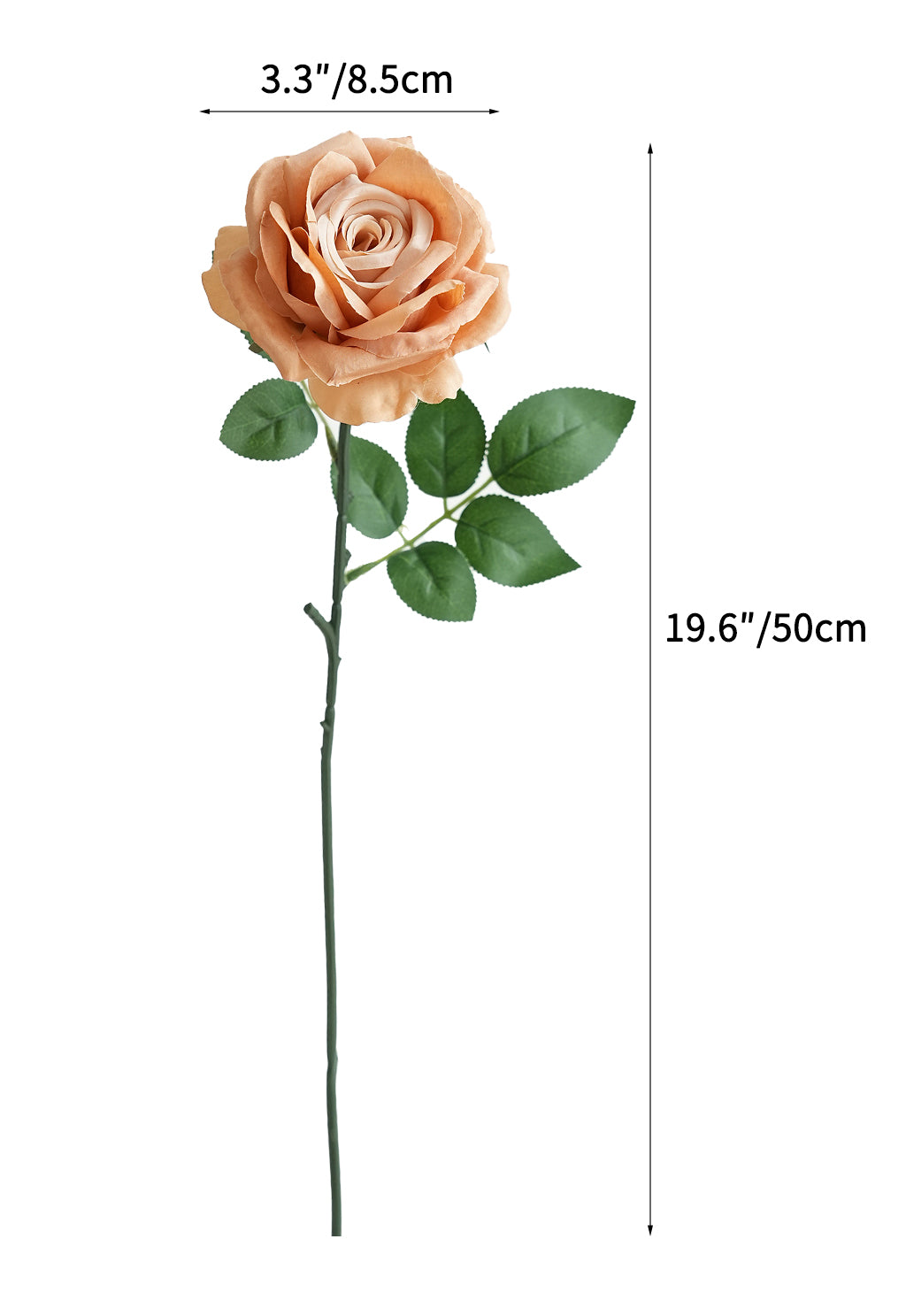 Simulated Velvet Rose Faux Flower  -19.6"