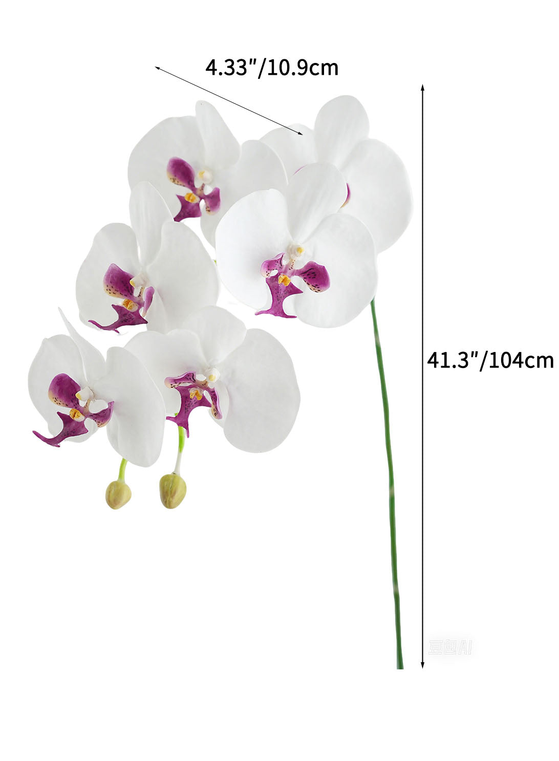 Faux Real Touch Orchids in White -41.3"