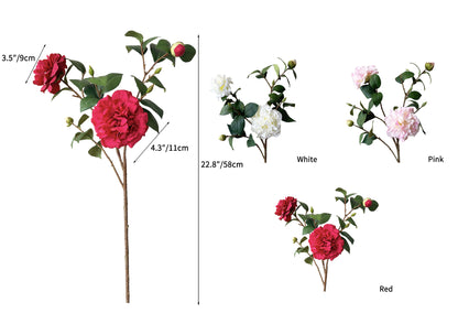 Faux Camellia Flowers -22.8"