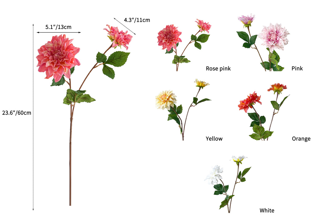 Artificial dahlia flowers with a realistic touch - 23.6"