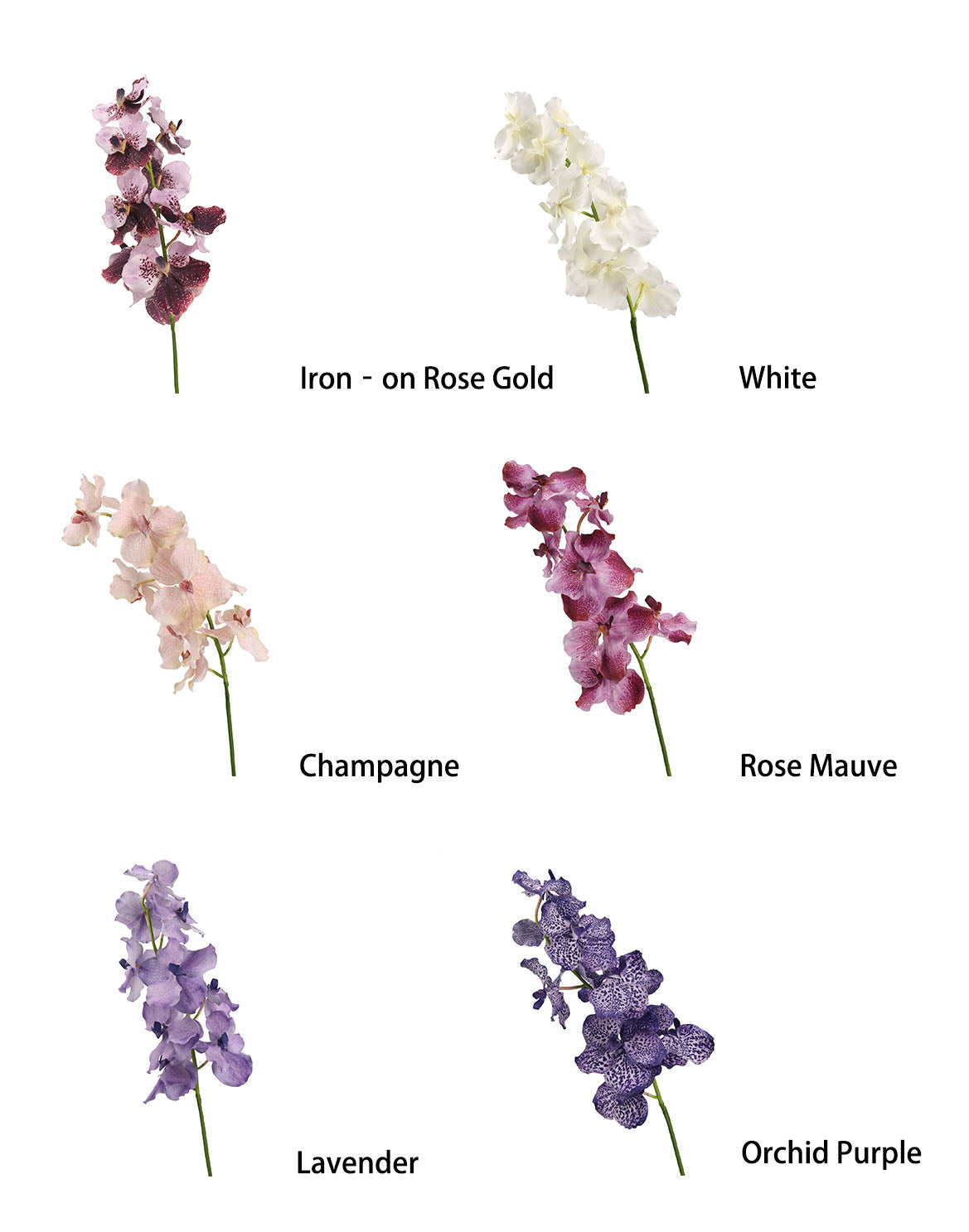 High‑Quality Real‑Touch Artificial Vanda Multi‑Blossom Stem‑33.8"