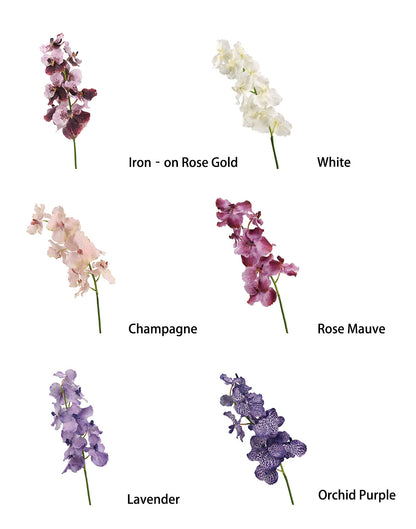 High‑Quality Real‑Touch Artificial Vanda Multi‑Blossom Stem‑33.8"