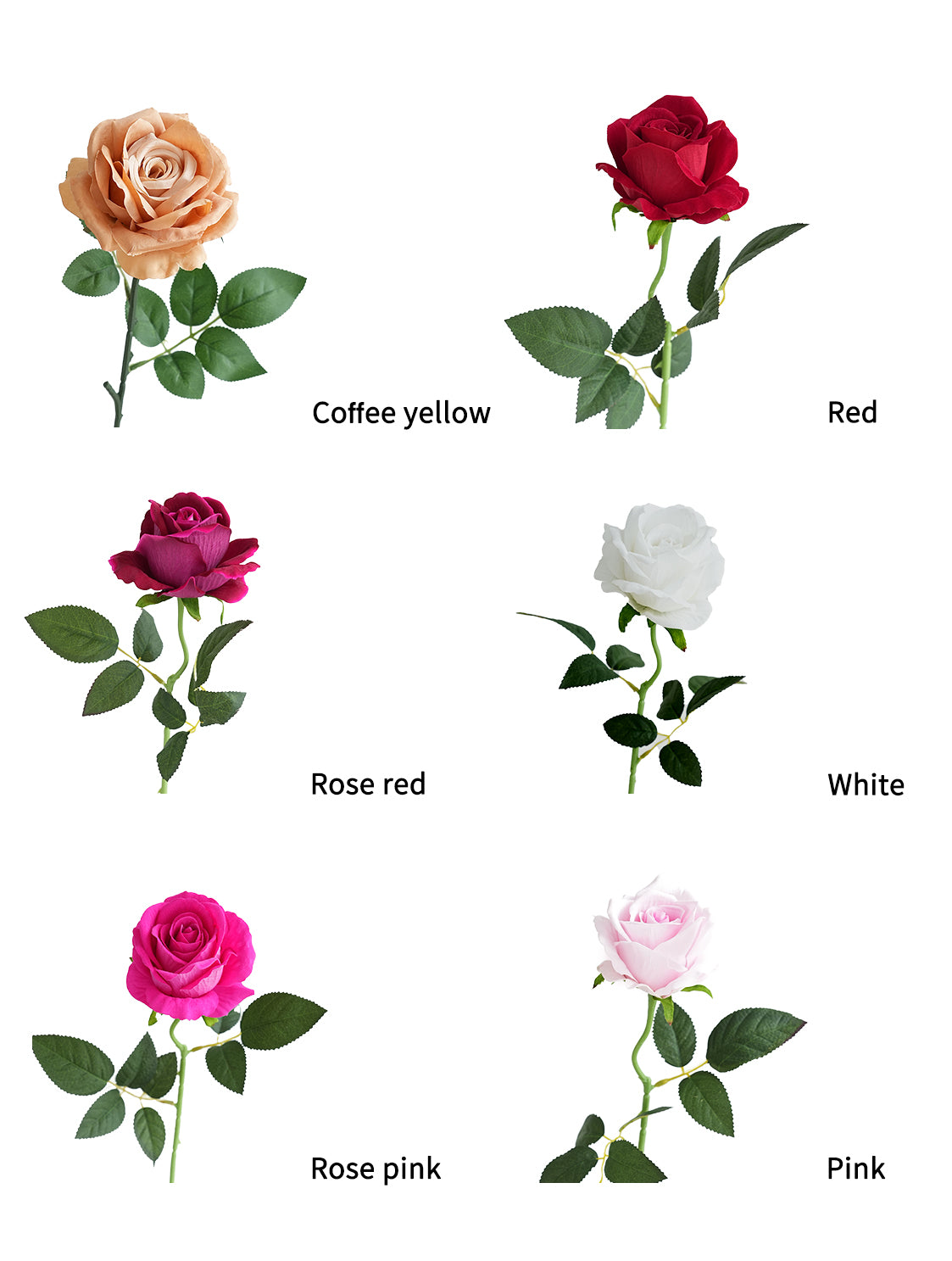 Simulated Velvet Rose Faux Flower  -19.6"