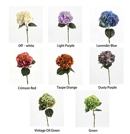 Premium Artificial Single‑Stem Large Hydrangea‑25.5"