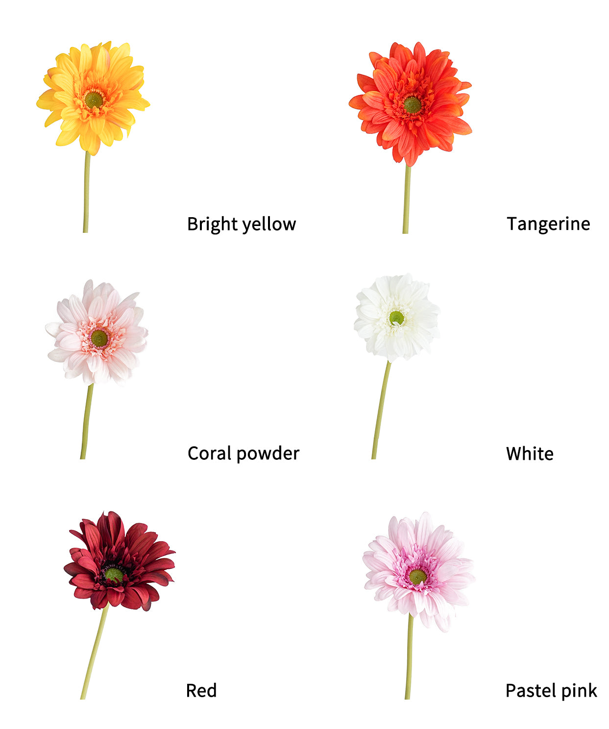 Luxurious Real-touch Artificial Gerbera Daisies - 25.6"