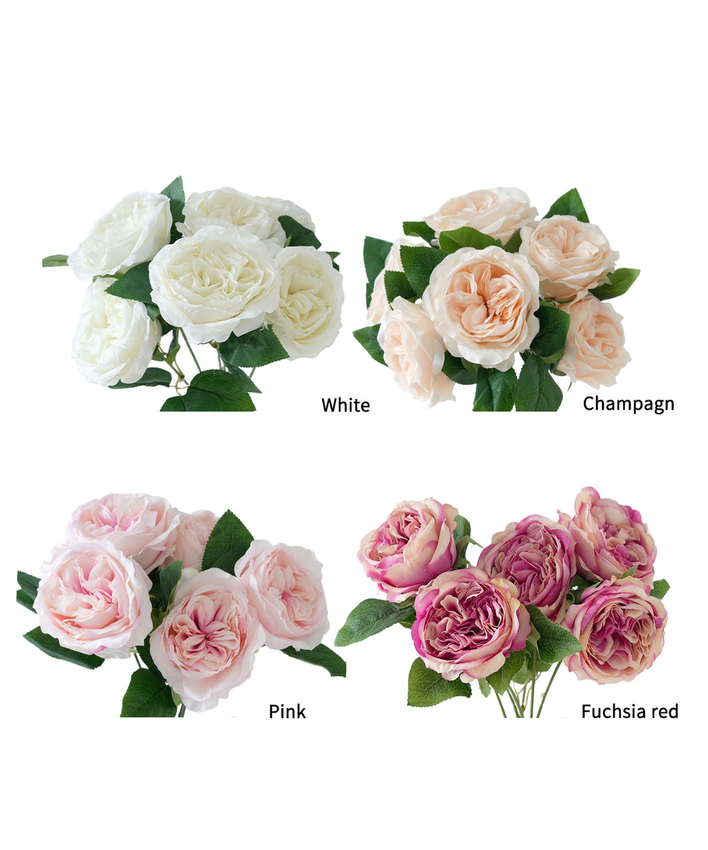 Artificial flower bouquet of Austin roses -18.5"