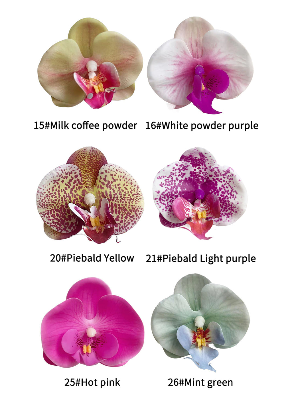 Petals of the simulated Phalaenopsis orchid -3.3"