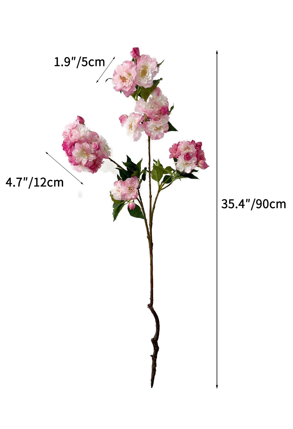 Artificial pink Nara cherry blossom flowers- 35.4"