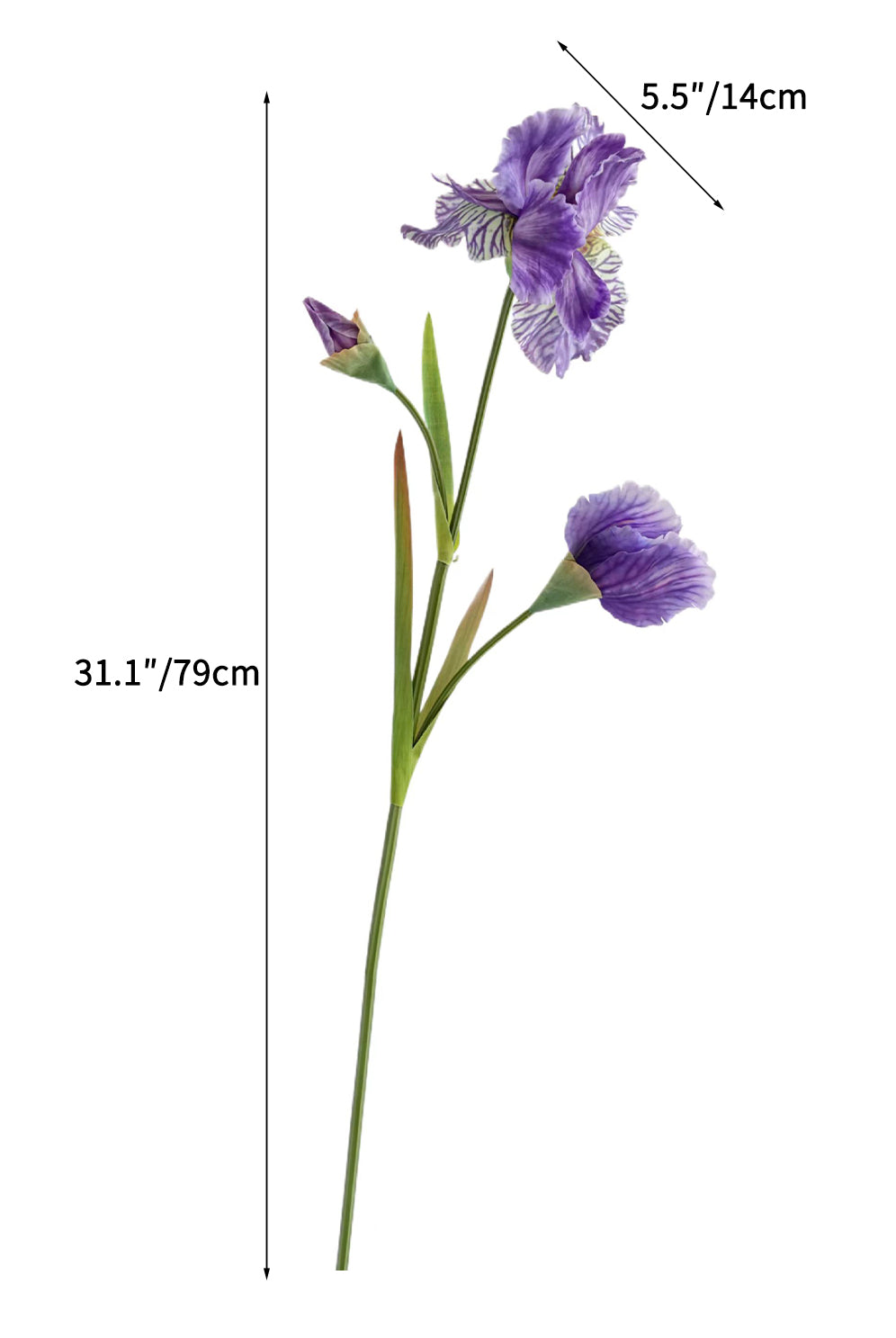 Artificial Iris Flowers of Luxurious Quality-31.1"