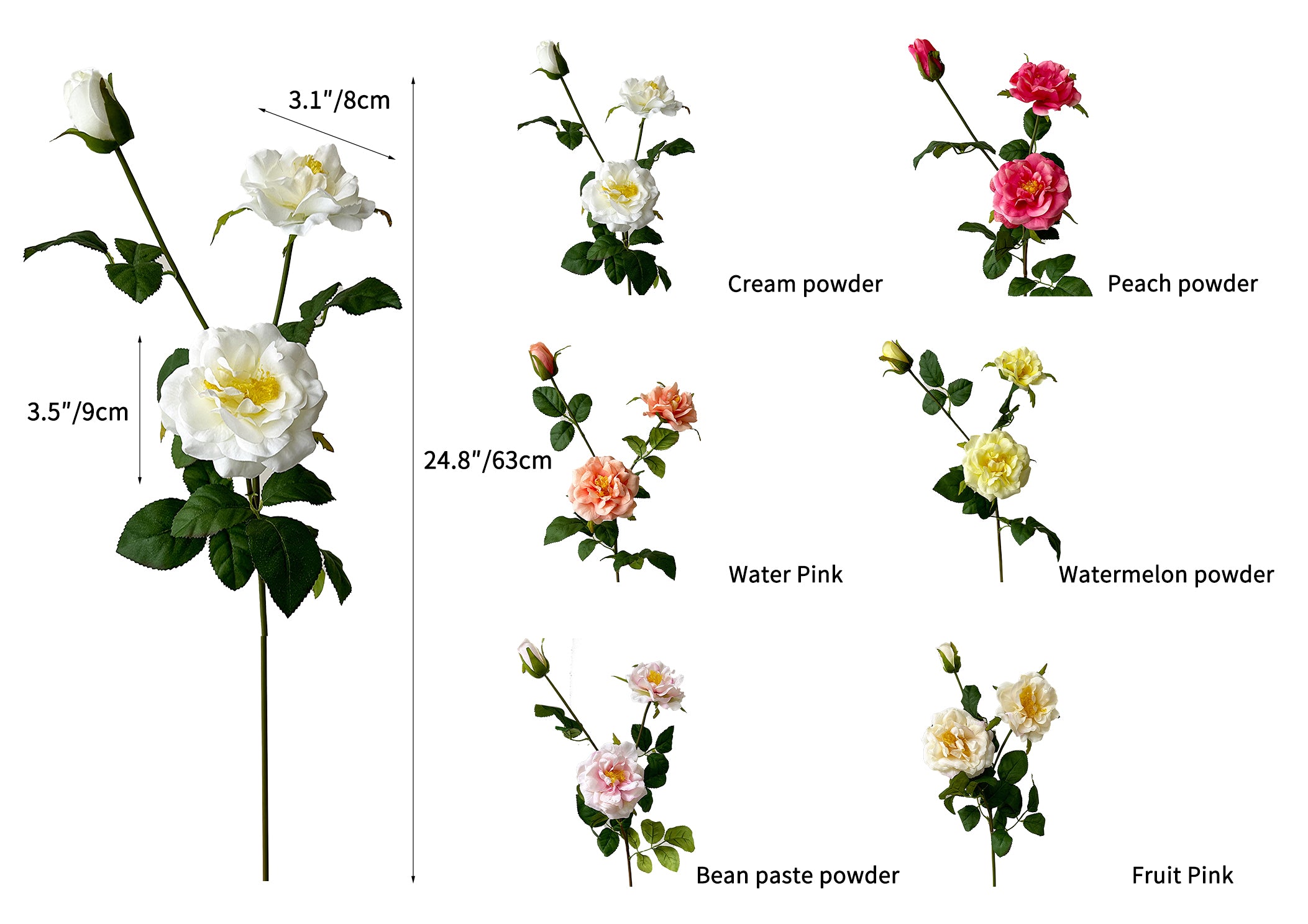 Artificial Rosa chinensis  -24.8"