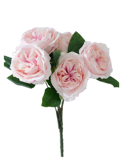 Artificial flower bouquet of Austin roses -18.5"
