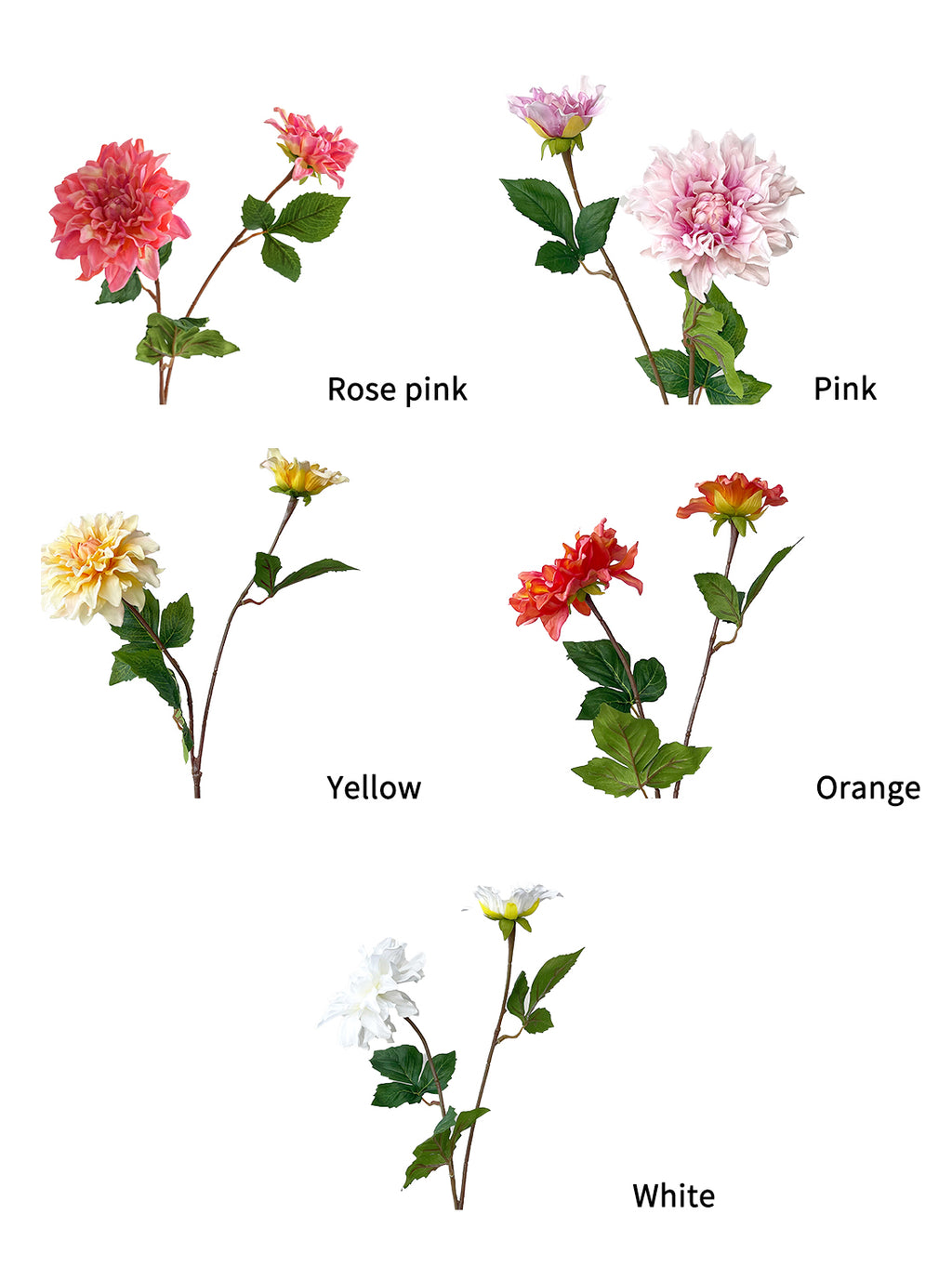 Artificial dahlia flowers with a realistic touch - 23.6"