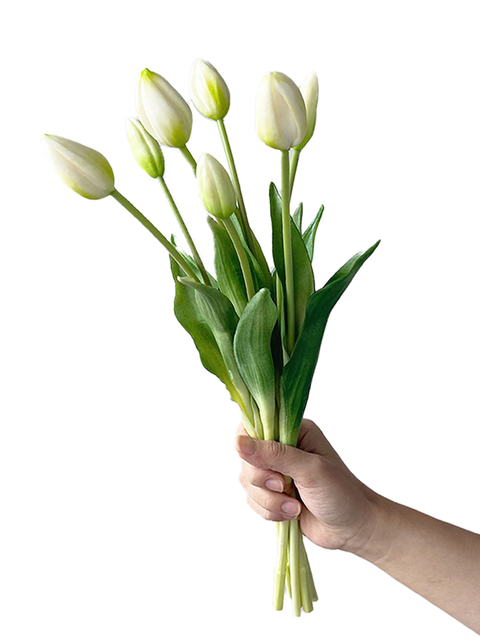 A bunch of artificial tulip flowers with 7 blooms -17.7 "