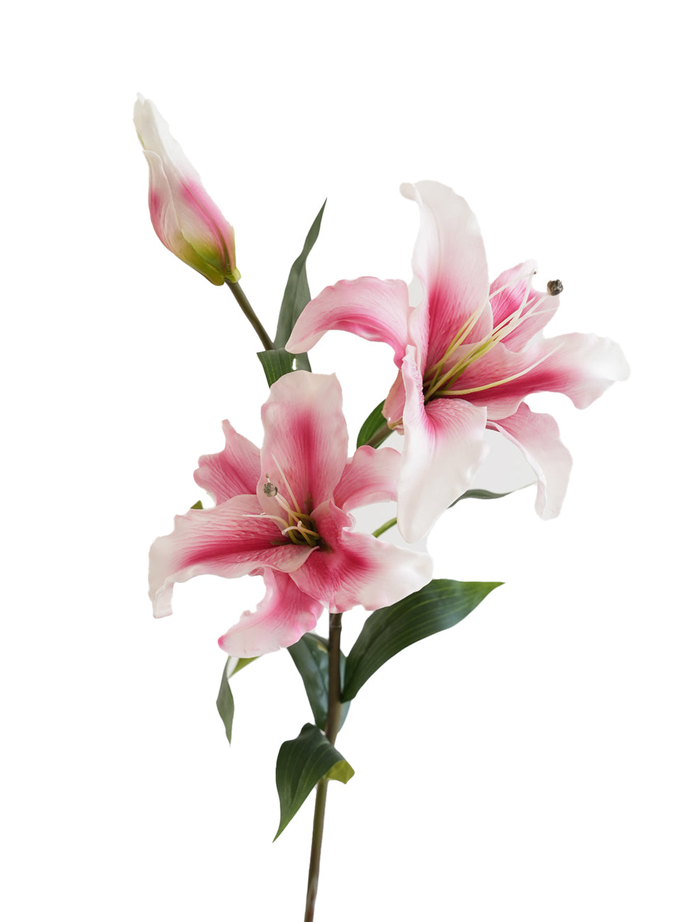 Artificial three - stem lily flowers with a real touch -36.2"