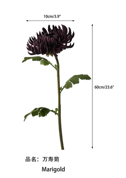 Artificial Marigold, PU Real Touch Chrysanthemum, Misty Chrysanthemum 23.6"