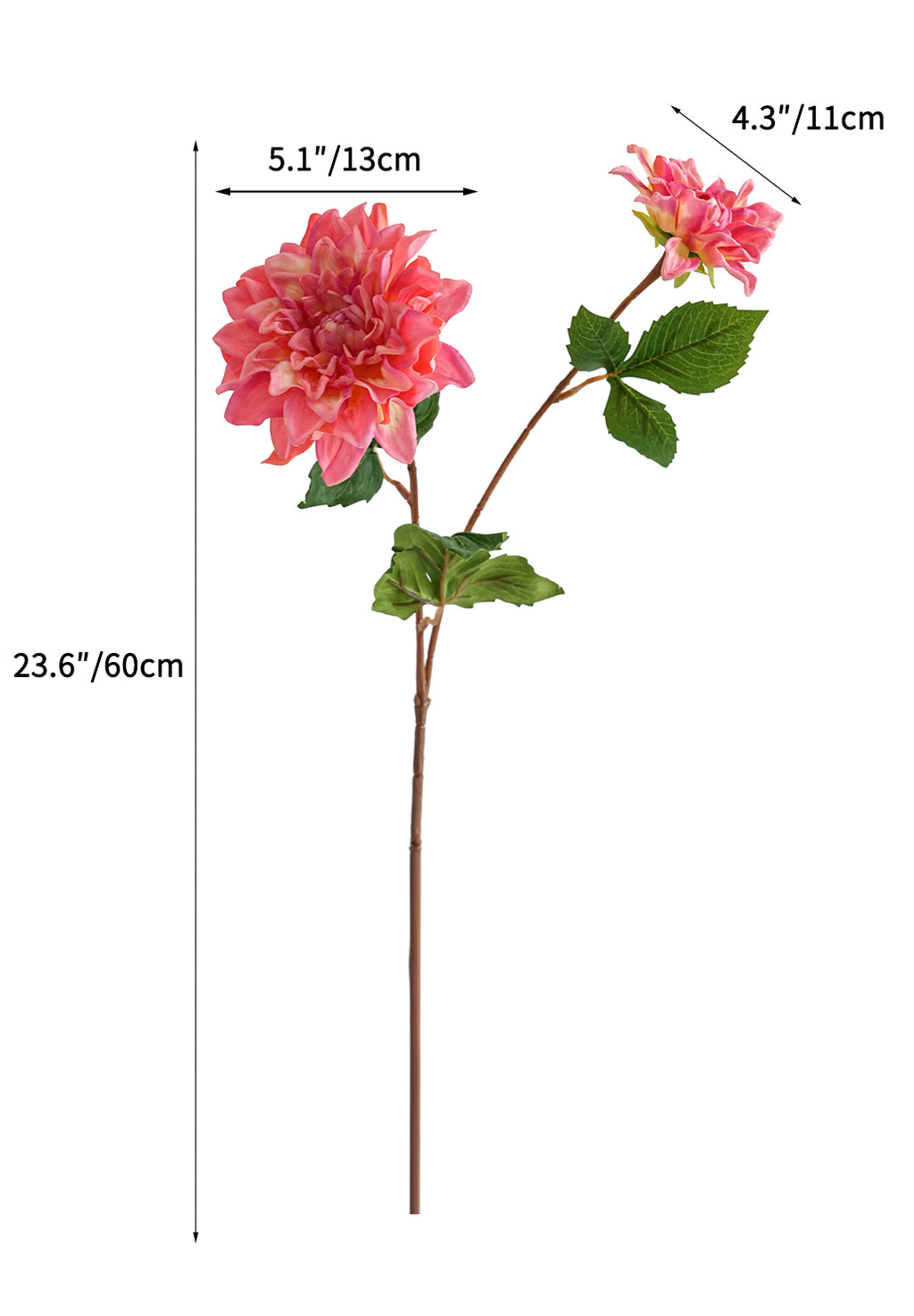 Artificial dahlia flowers with a realistic touch - 23.6"