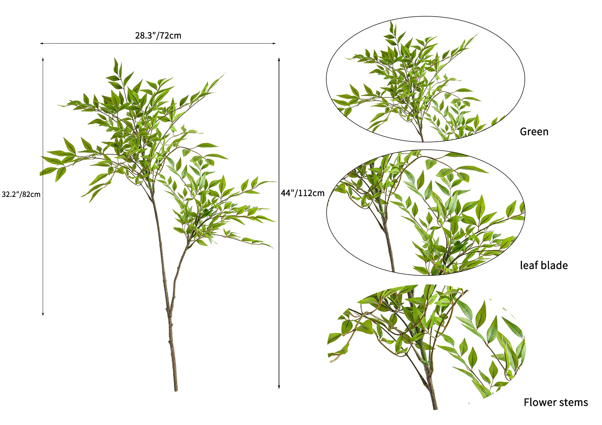 Artificial Nandina domestica with large branches - 44"