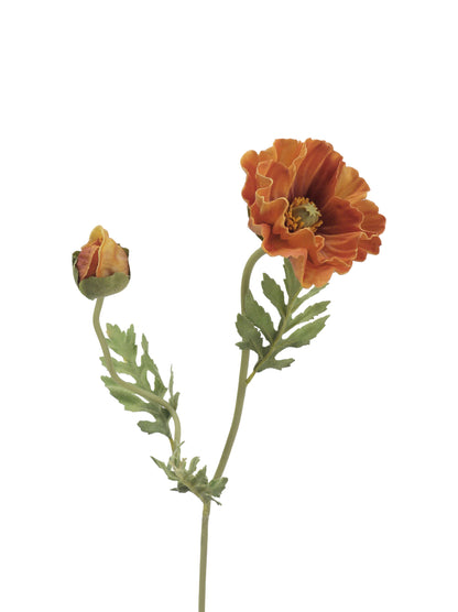 Faux Poppy Spray With Buds - 22.4"