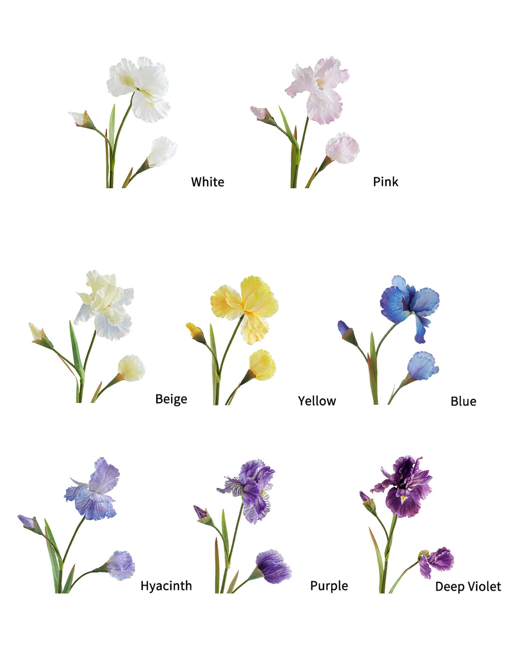 Artificial Iris Flowers of Luxurious Quality-31.1"