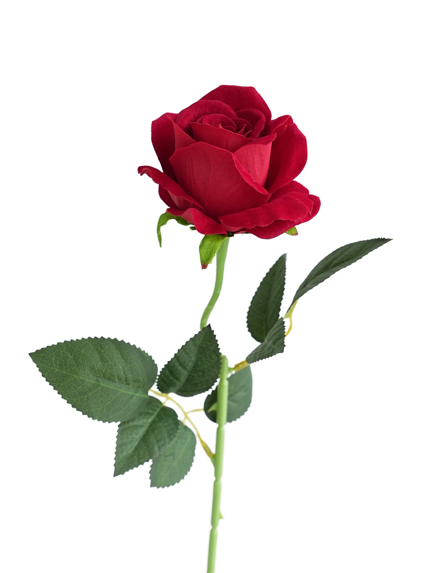 Simulated Velvet Rose Faux Flower  -19.6"