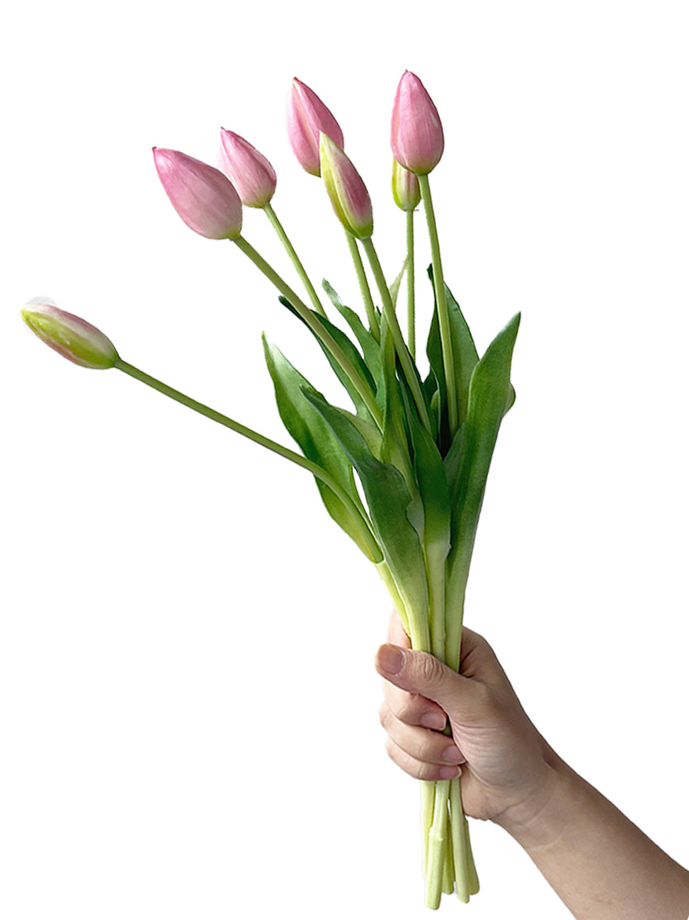 A bunch of artificial tulip flowers with 7 blooms -17.7 "