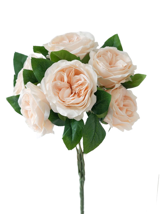 Artificial flower bouquet of Austin roses -18.5"