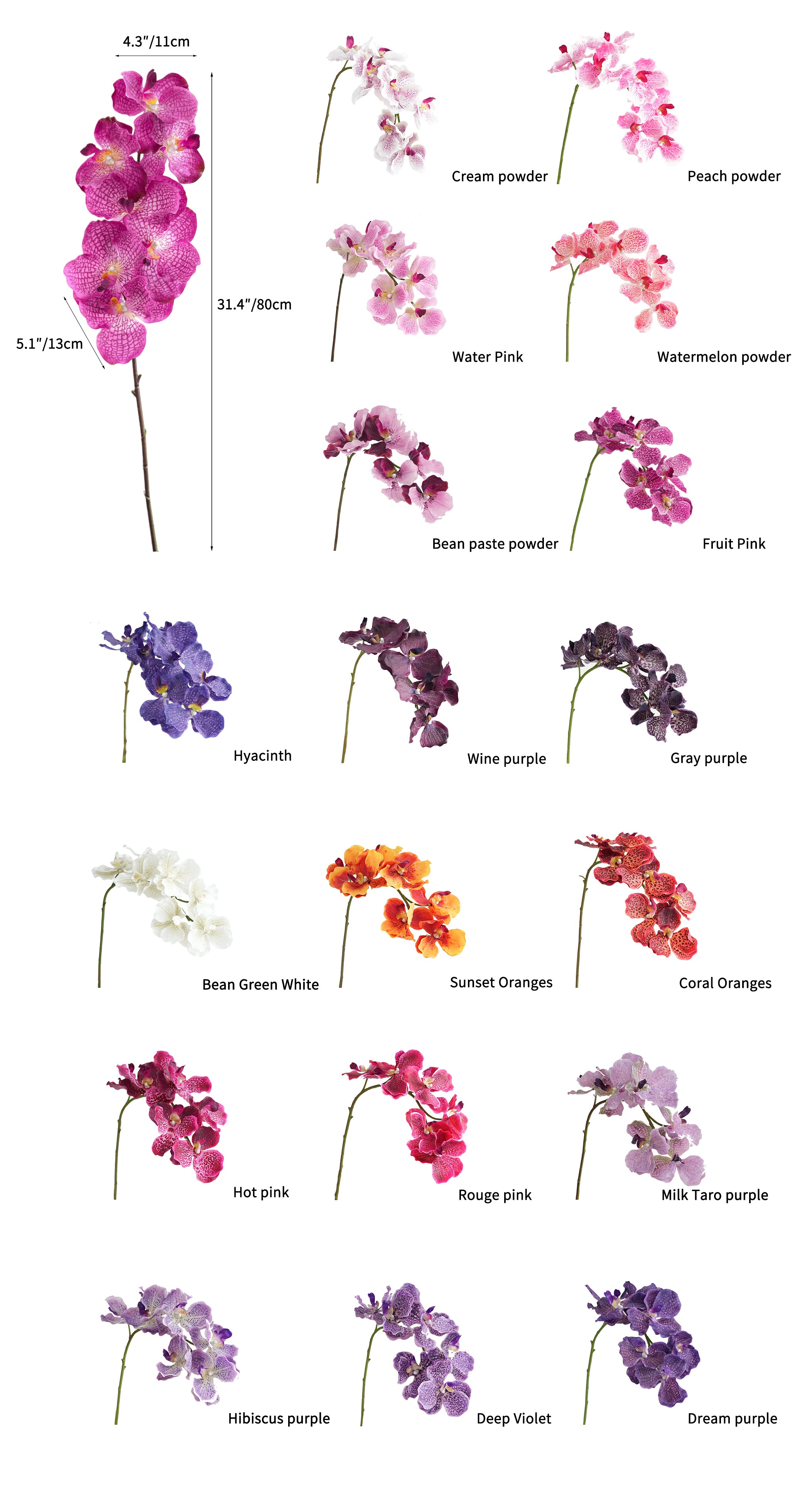 Artificial Vanda Orchid -31.5"