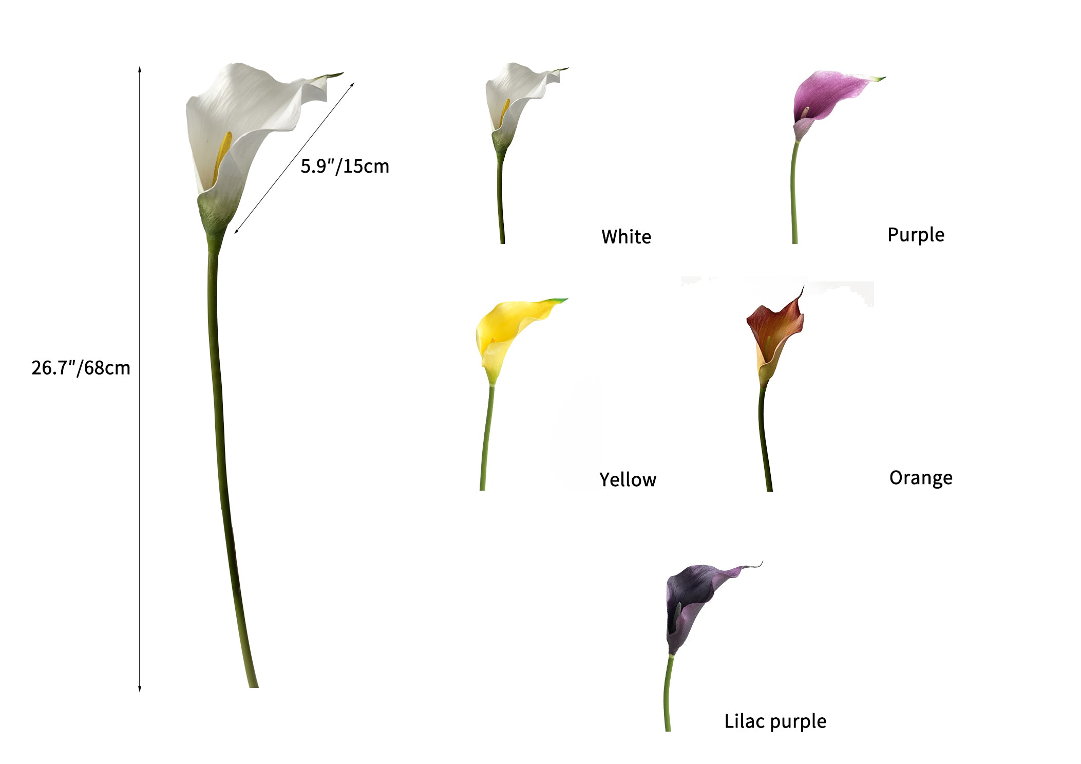 Large Fake Calla Lily with Gentle Hues -26.7"