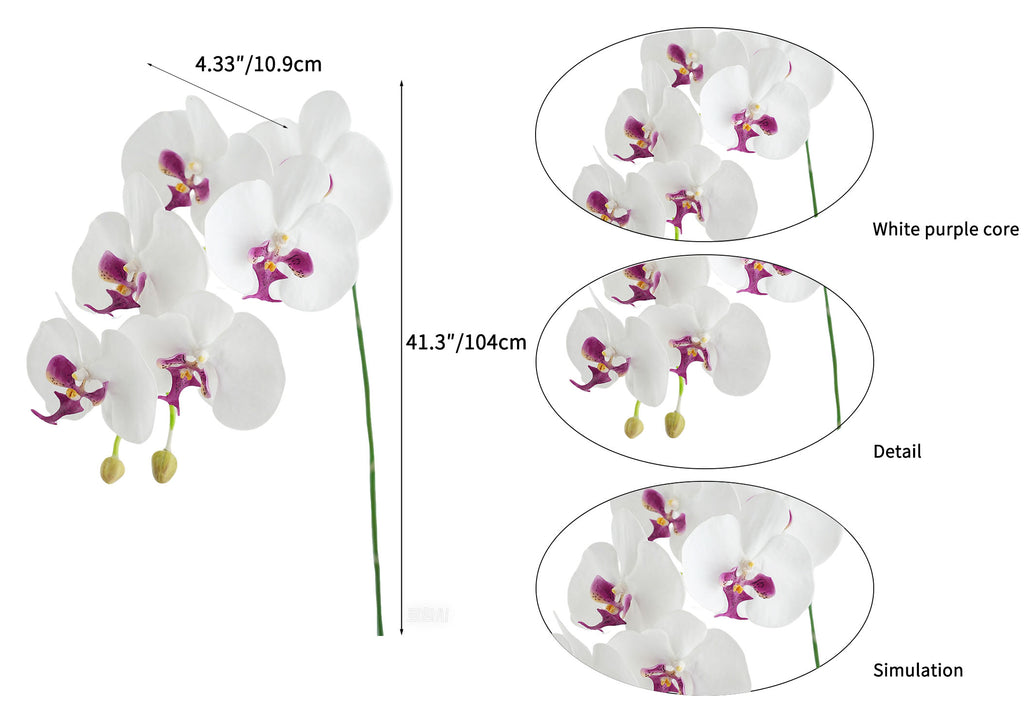 Faux Real Touch Orchids in White -41.3"