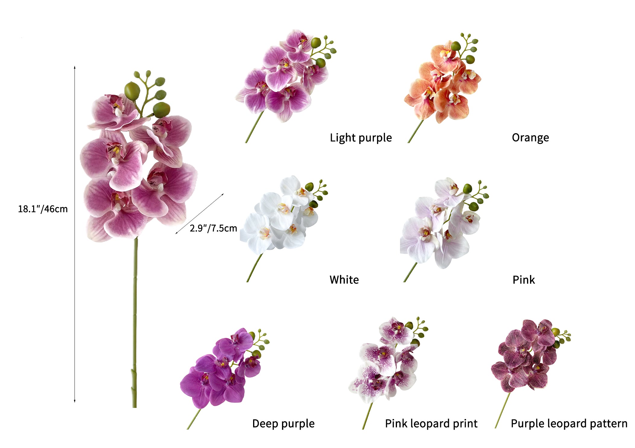 Artificial Phalaenopsis Orchids with a Realistic Touch -18.1"