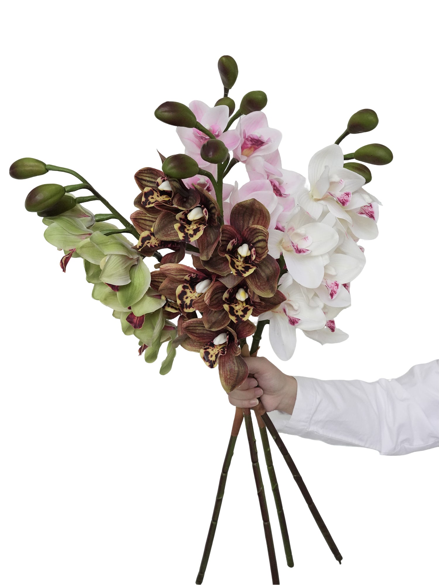 Large Natural Touch Artificial Cymbidium Orchids -30.3"