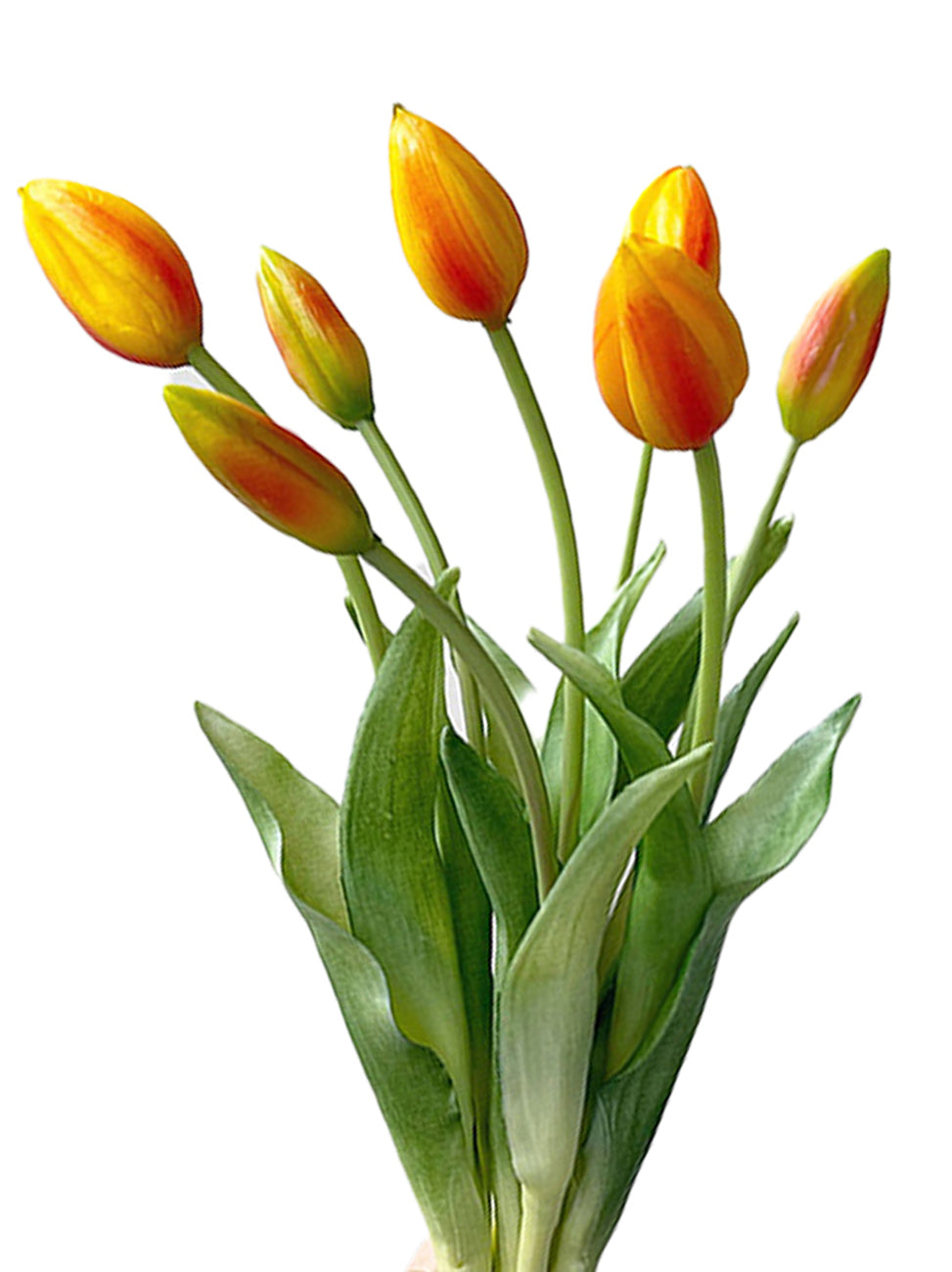A bunch of artificial tulip flowers with 7 blooms -17.7 "