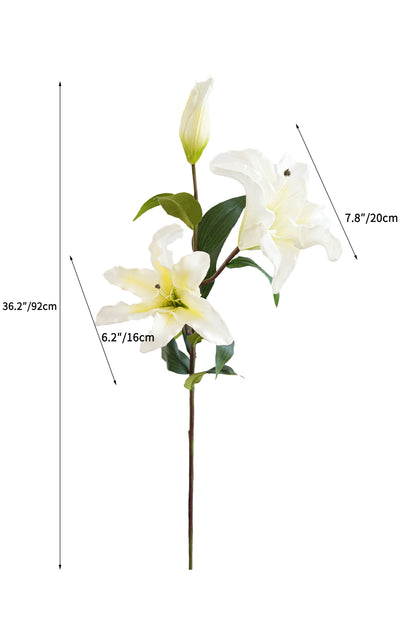 Artificial three - stem lily flowers with a real touch -36.2"