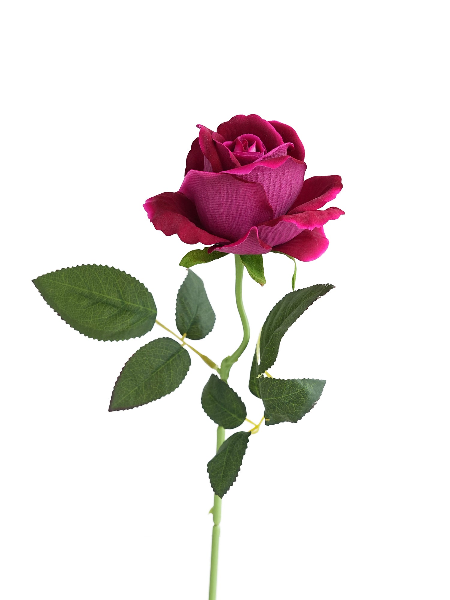 Simulated Velvet Rose Faux Flower  -19.6"