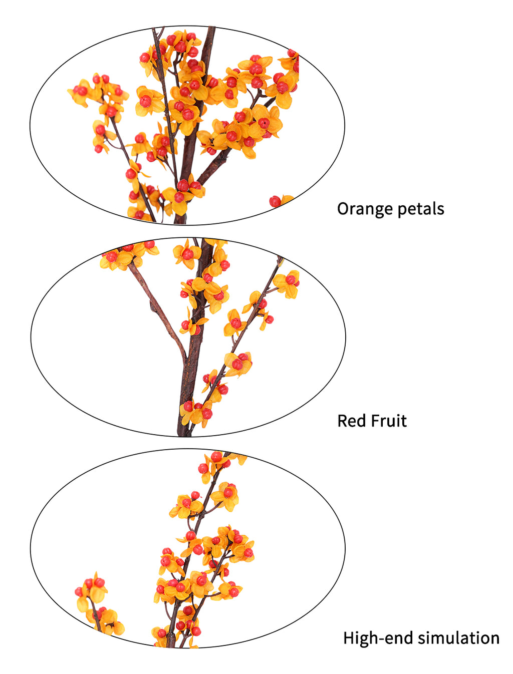 Large-Sized Faux Celastrus Orbiculatus Flowers  -39.7"