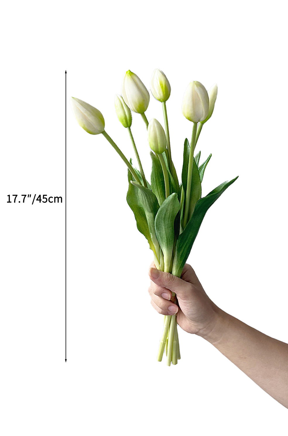 A bunch of artificial tulip flowers with 7 blooms -17.7 "