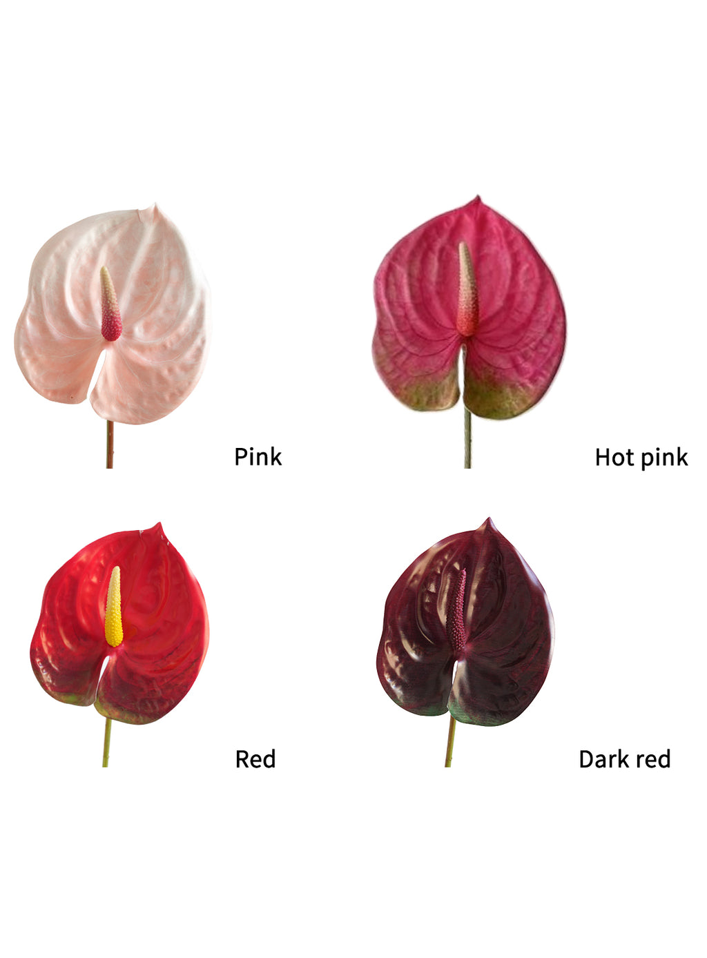 Small-sized artificial Anthurium flowers- 22.4"