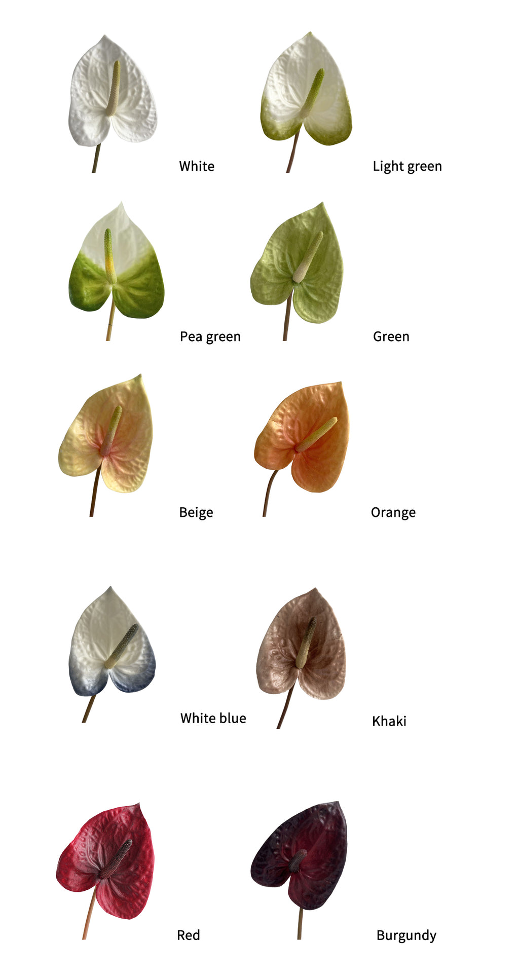 Luxurious Quality Artificial Tropical Anthurium- 23.6"