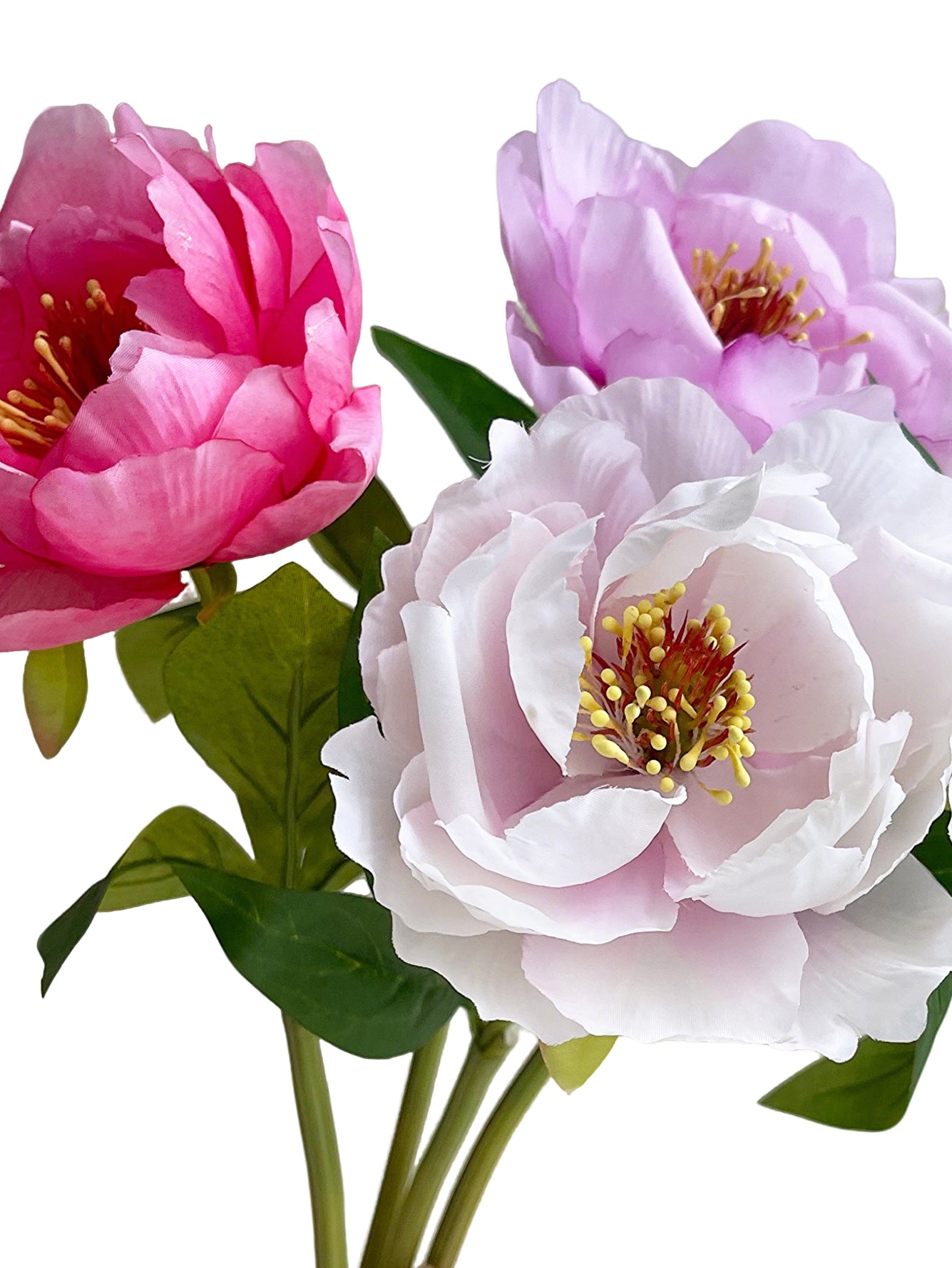 Artificial Peony Flowers in Oil Painting Look  -18.5"